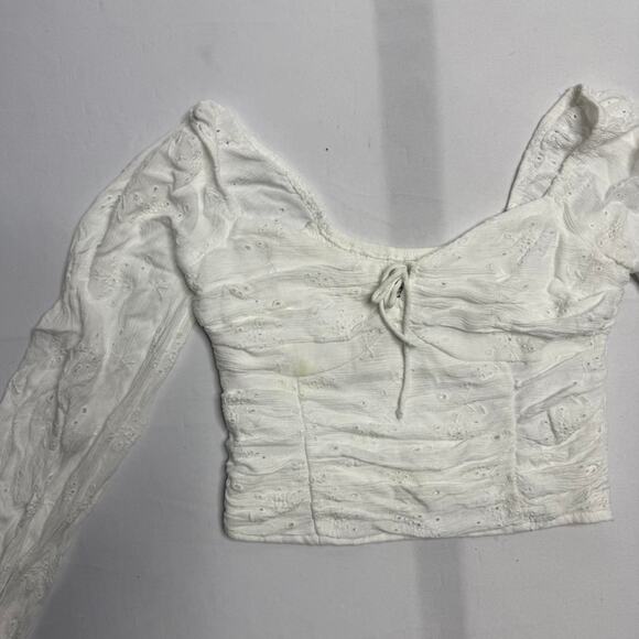 White Light Weight Hollister Long Sleeve Perfect Going Out Top  XS - Picture 5 of 5